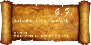 Galambosi Fortunát névjegykártya